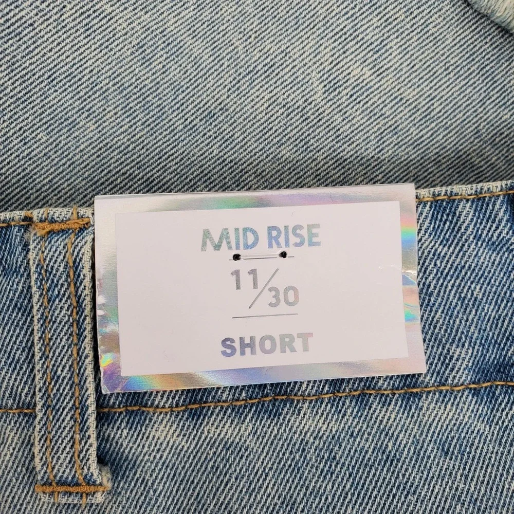 Tinseltown 100% Cotton Cargo Cut Off Denim Shorts Vintage Light Wash Mid Rise 11